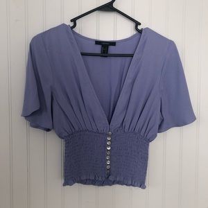 deep cut v-neck blouse